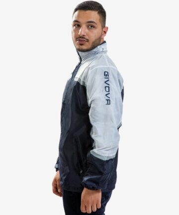 Bunda RAIN JACKET CON MESH ASIA modrá-biela XS Bunda RAIN JACKET CON MESH ASIA modrá-biela XS