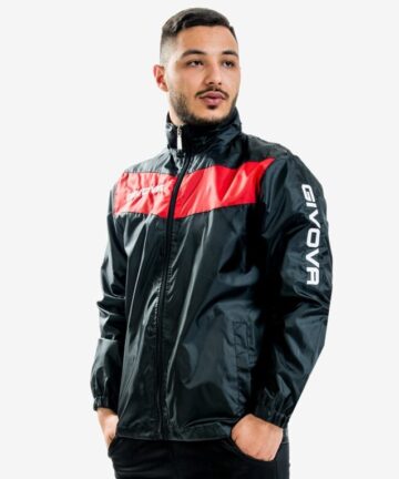 Bunda RAIN SCUDO CON MESH čierna-červená M Bunda RAIN SCUDO CON MESH čierna-červená M