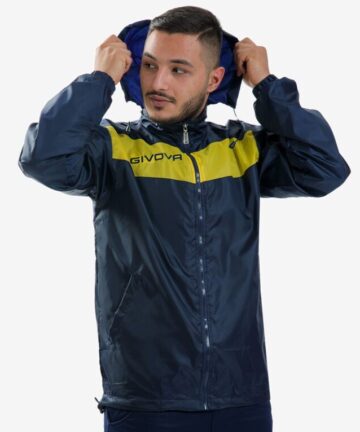 Bunda RAIN SCUDO CON MESH modrá-žltá L Bunda RAIN SCUDO CON MESH modrá-žltá L