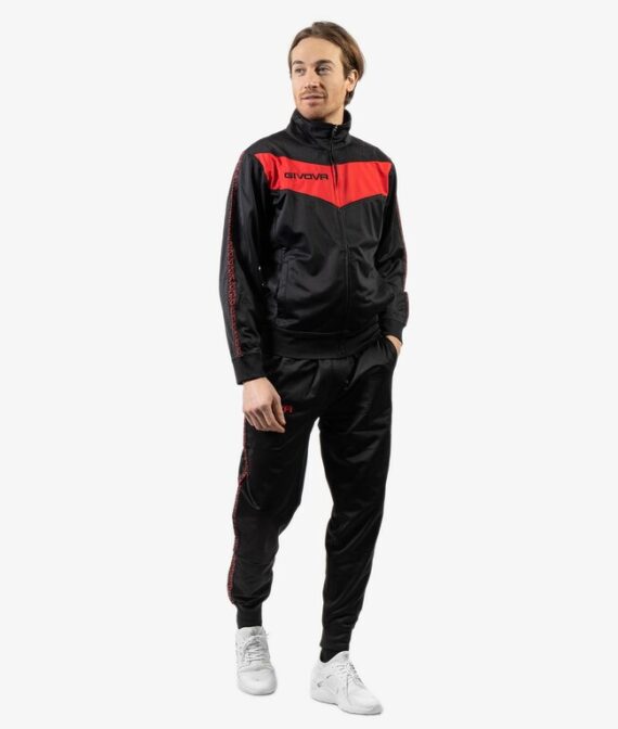 TUTA BANDA VISA TRIACETATO NERO/ROSSO Tg. M