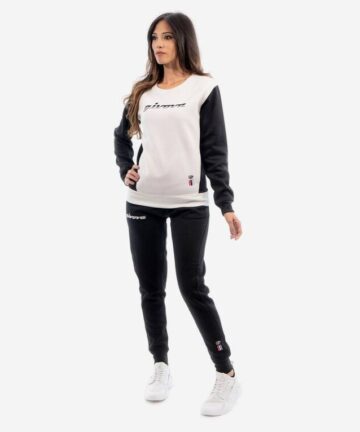 Dámska súprava TUTA DONNA 102 G/COLLO CON TASCHE IN FELPA čierna-biela 2XL Dámska súprava TUTA DONNA 102 G/COLLO CON TASCHE IN FELPA čierna-biela 2XL